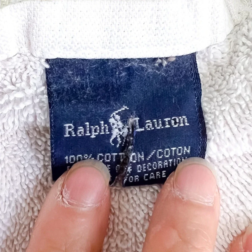 Vintage Polo Ralph Lauren Beach Bath Towel Big Pony Horse Logo 70X33 Red Blue - Picture 5 of 5